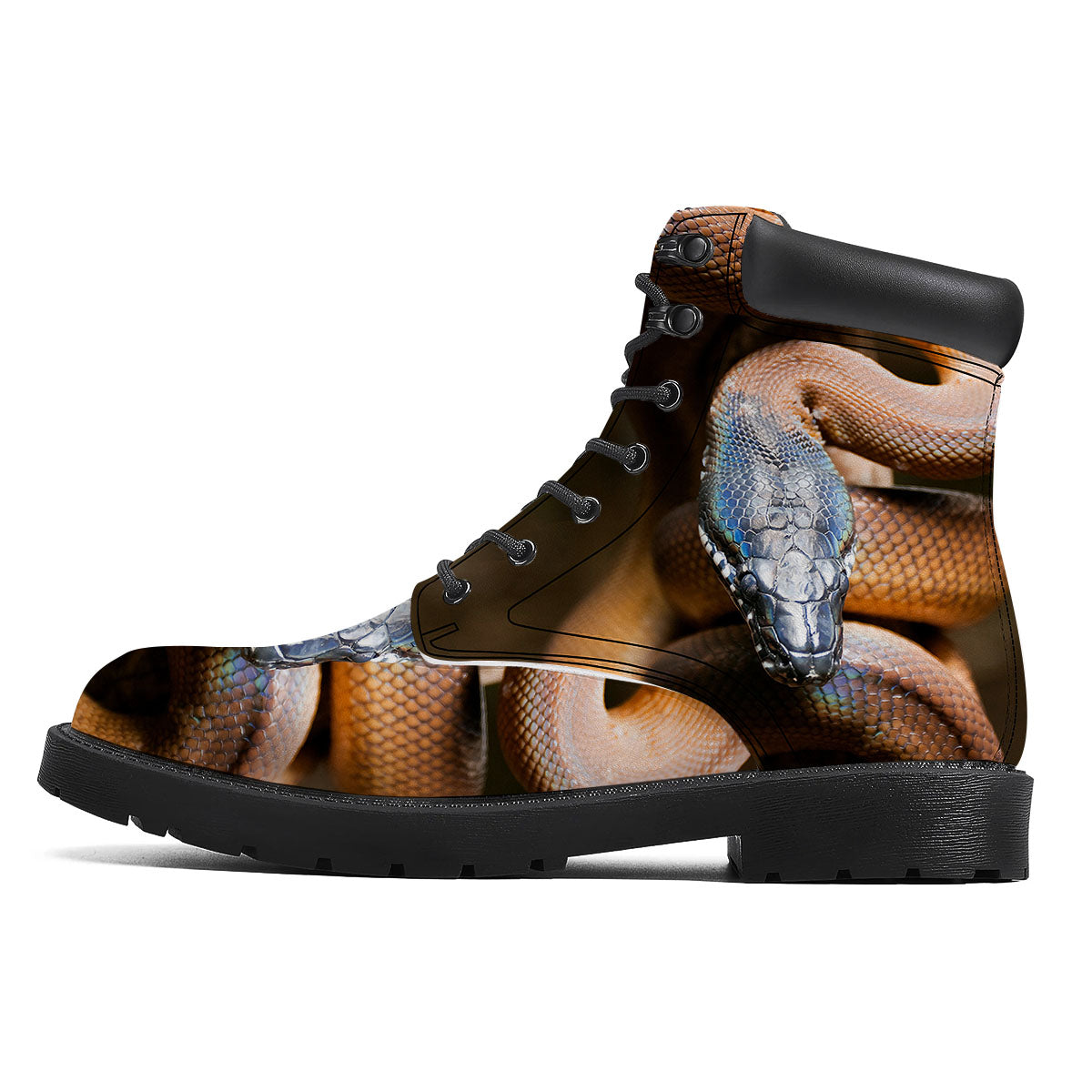 Snake Leiopython Print Boots-grizzshop