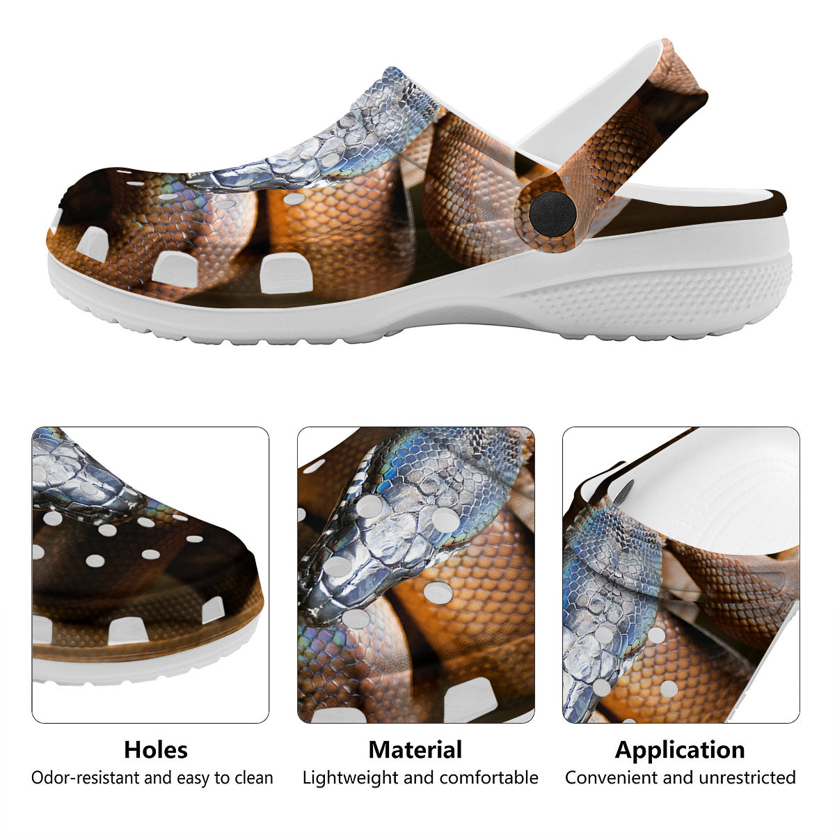 Snake Leiopython Print Clog-grizzshop