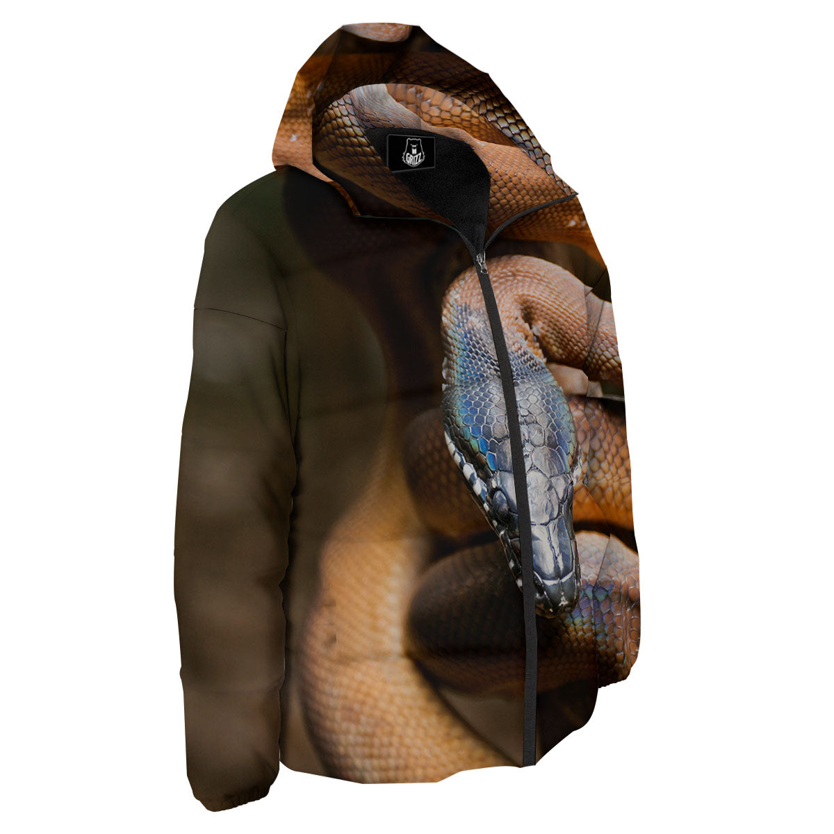 Snake Leiopython Print Down Jacket-grizzshop
