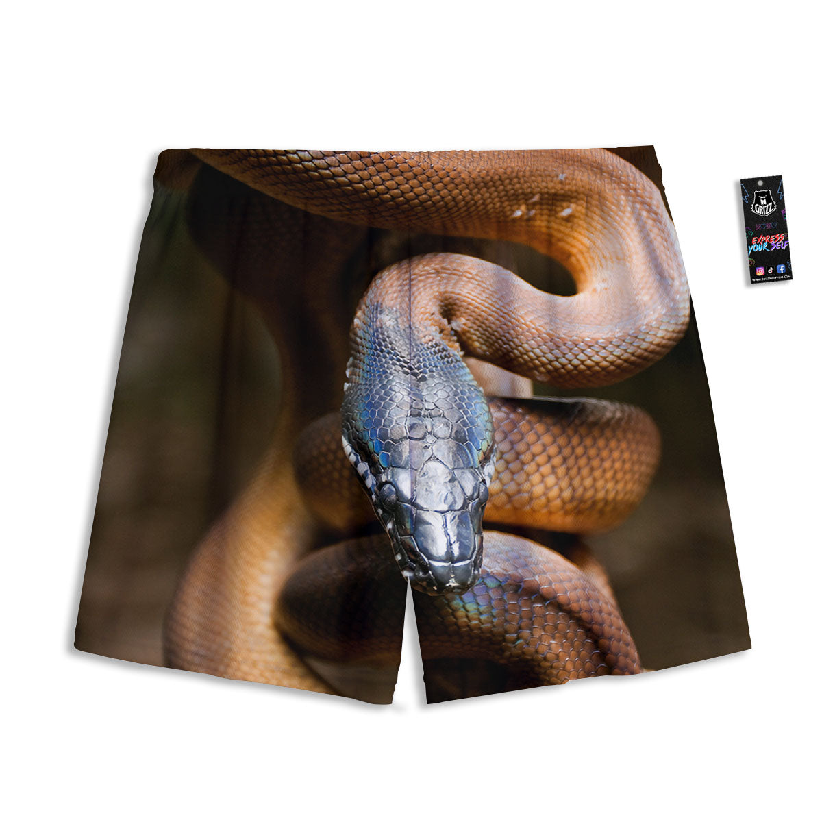 Snake Leiopython Print Mesh Shorts