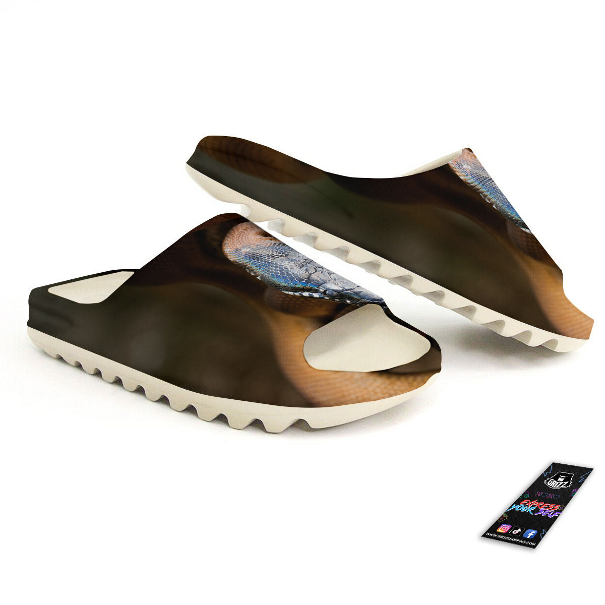 Snake Leiopython Print Sandals-grizzshop