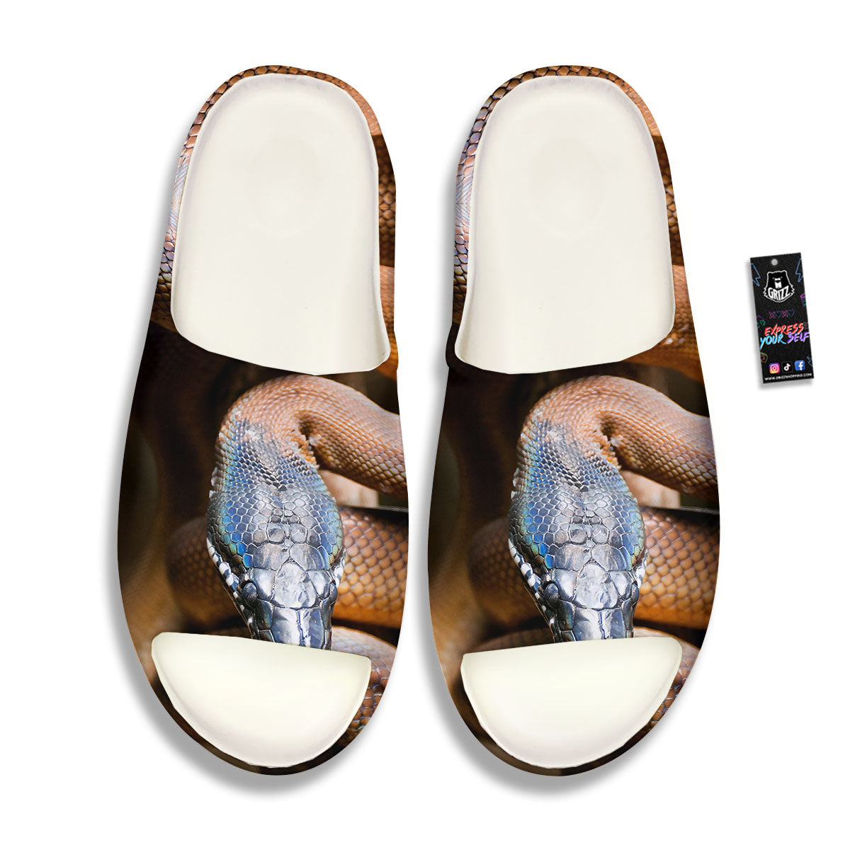 Snake Leiopython Print Sandals-grizzshop