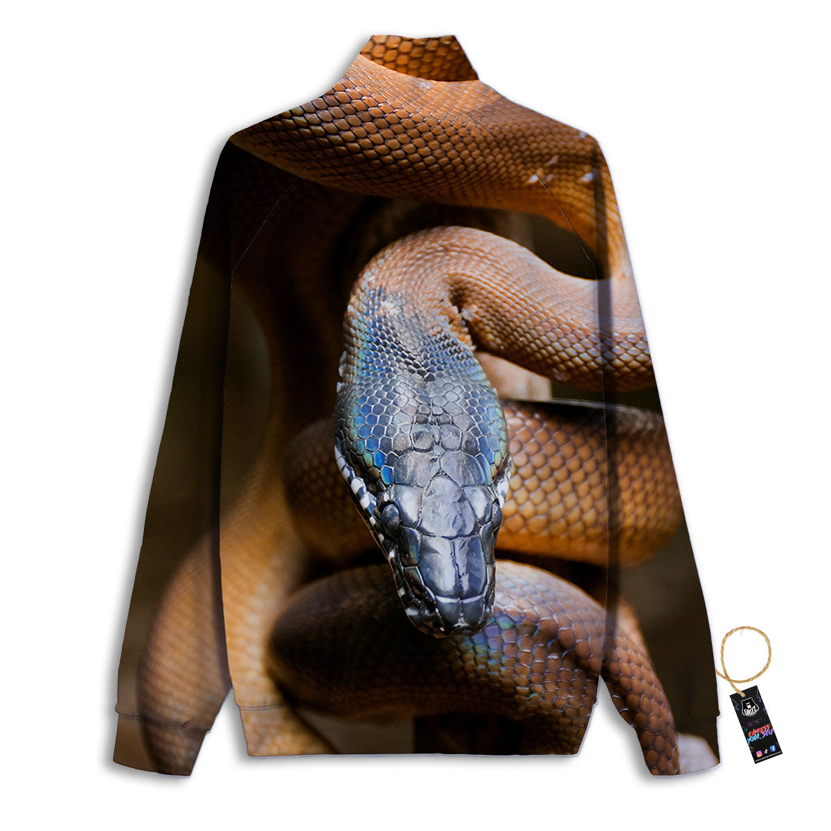 Snake Leiopython Print Track Jacket-grizzshop