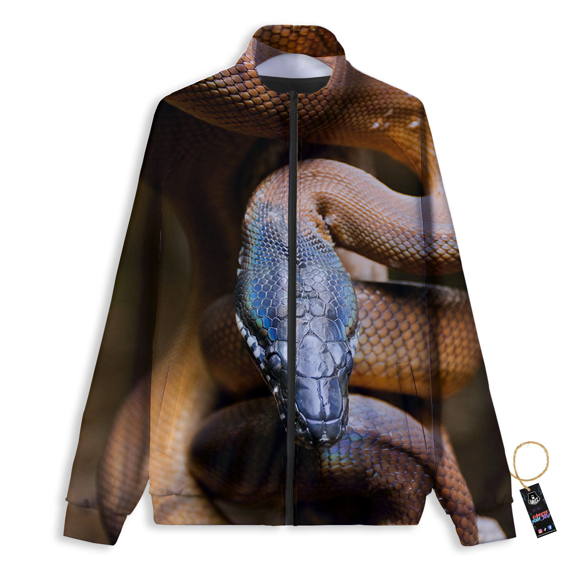 Snake Leiopython Print Track Jacket-grizzshop