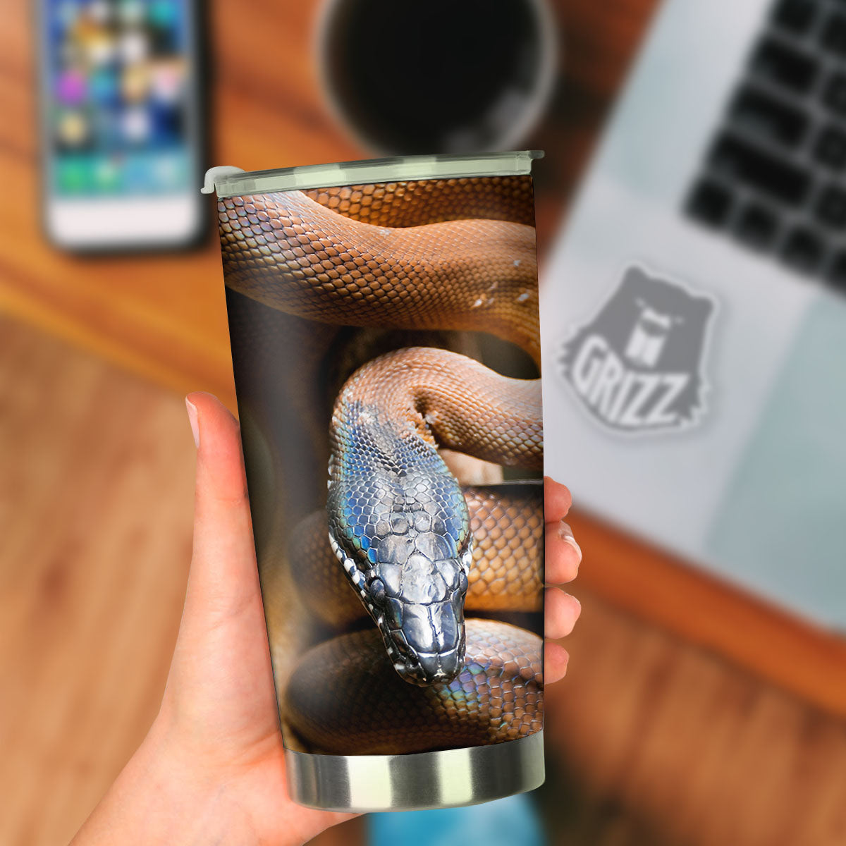 Snake Leiopython Print Tumbler-grizzshop