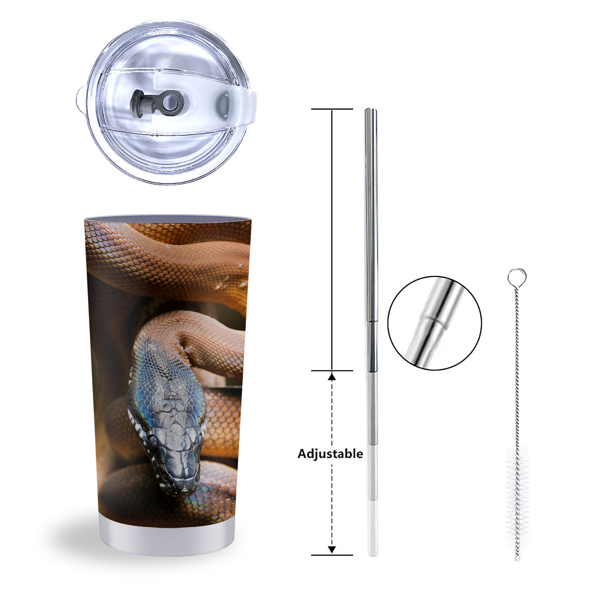 Snake Leiopython Print Tumbler-grizzshop