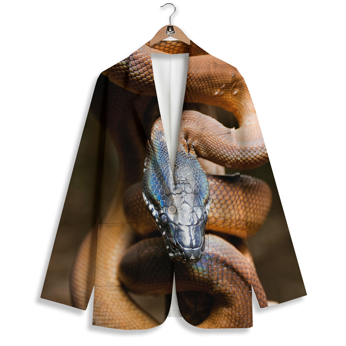 Snake Leiopython Print Women's Blazer-grizzshop