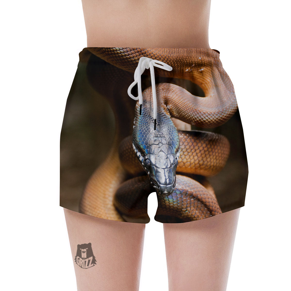 Snake Leiopython Print Women's Shorts-grizzshop