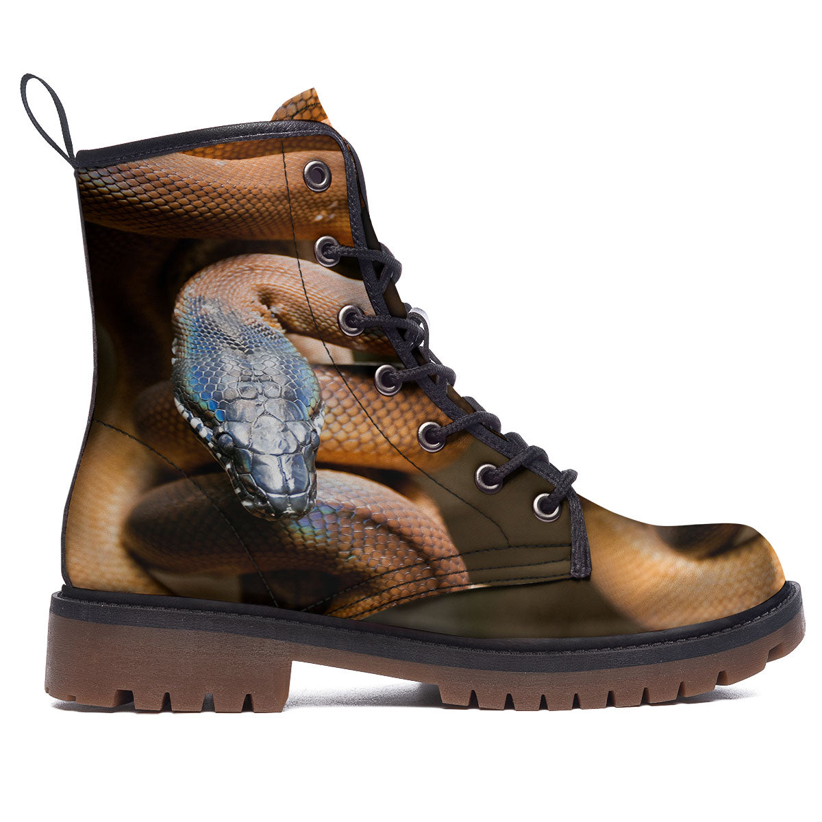 Snake Leiopython Print Work Boots-grizzshop