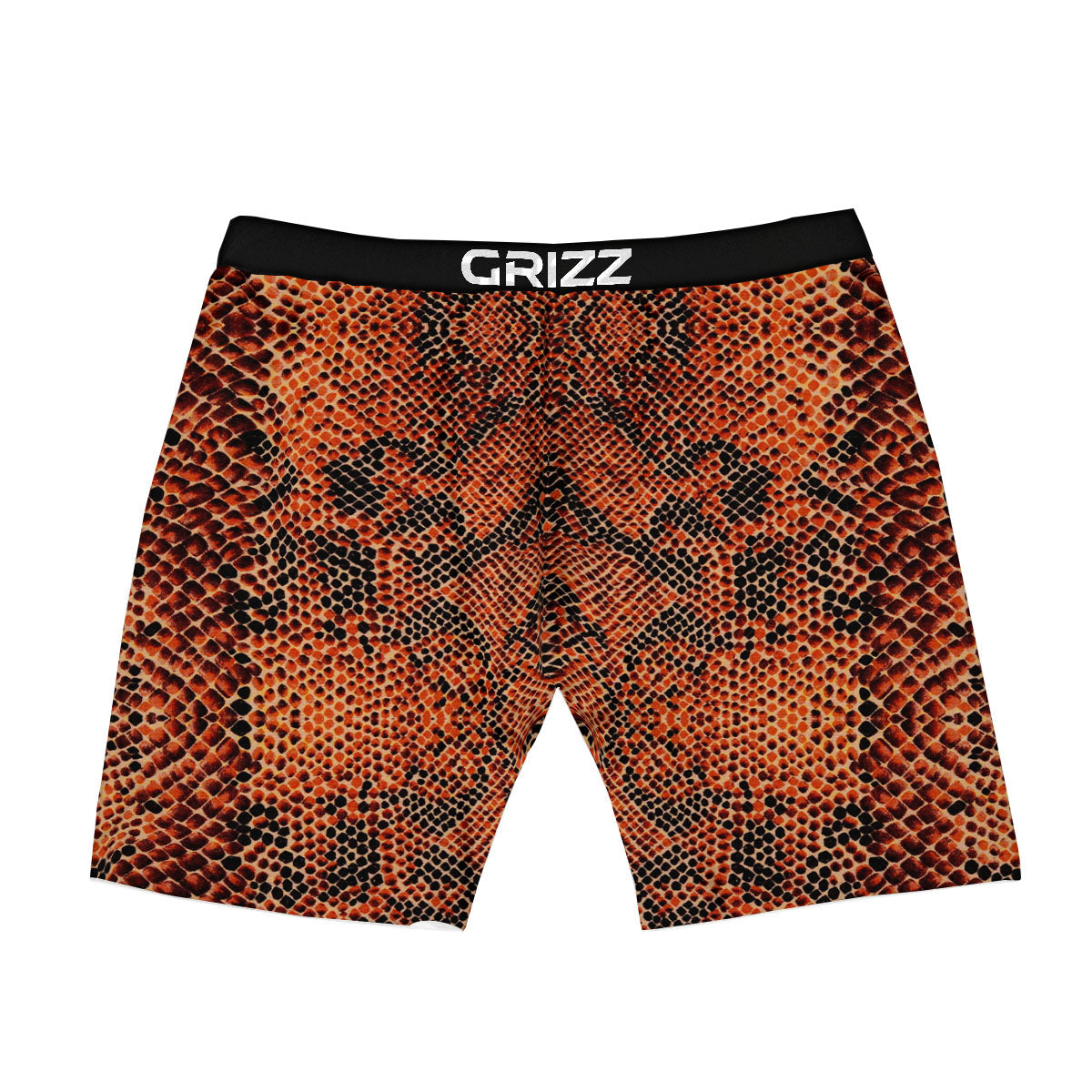Snake Orange Print Pattern Boxer Briefs-grizzshop