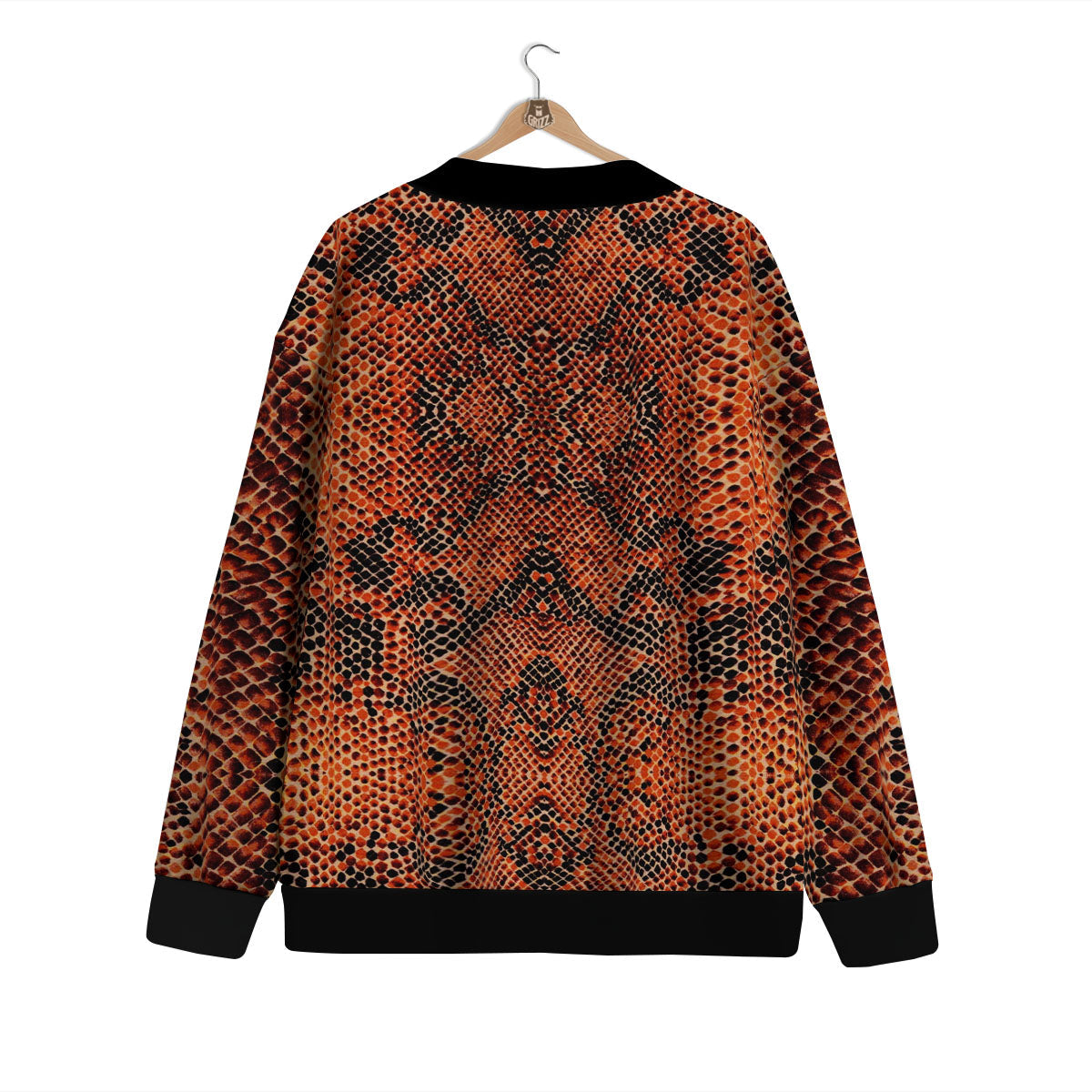 Snake Orange Print Pattern Cardigan-grizzshop