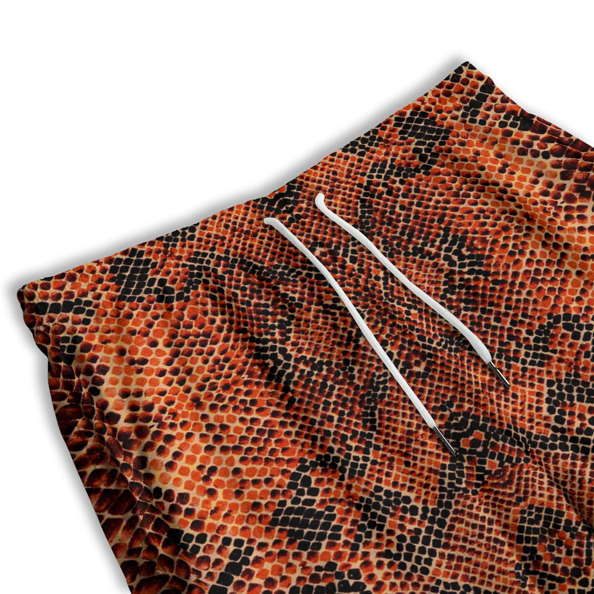 Snake Orange Print Pattern Men's Athletic Shorts