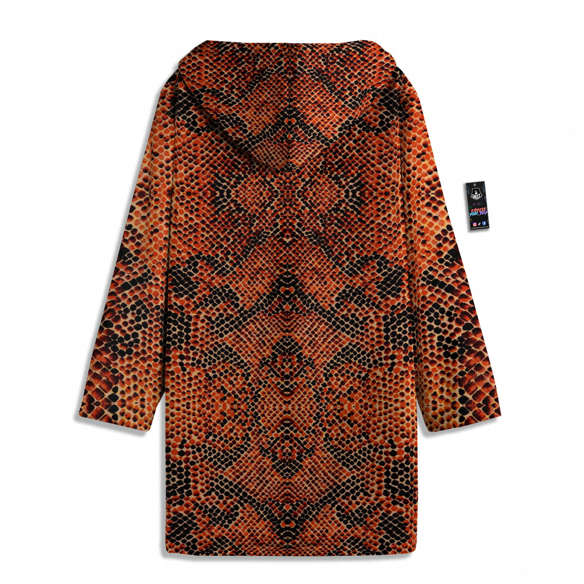 Snake Orange Print Pattern Men's Windbreaker Jacket-grizzshop