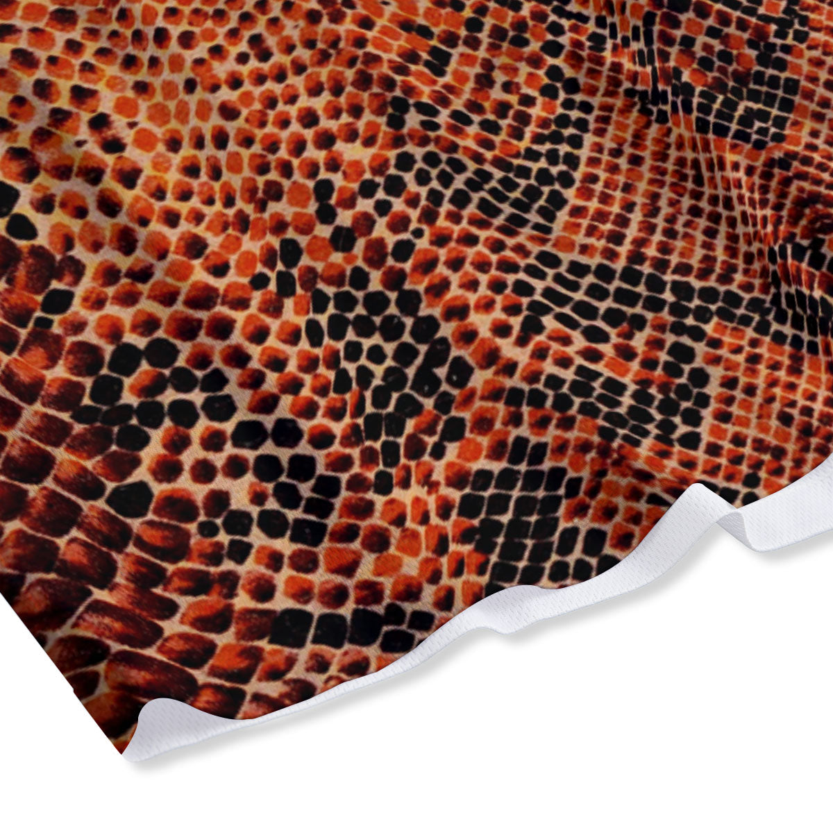 Snake Orange Print Pattern Mesh Shorts