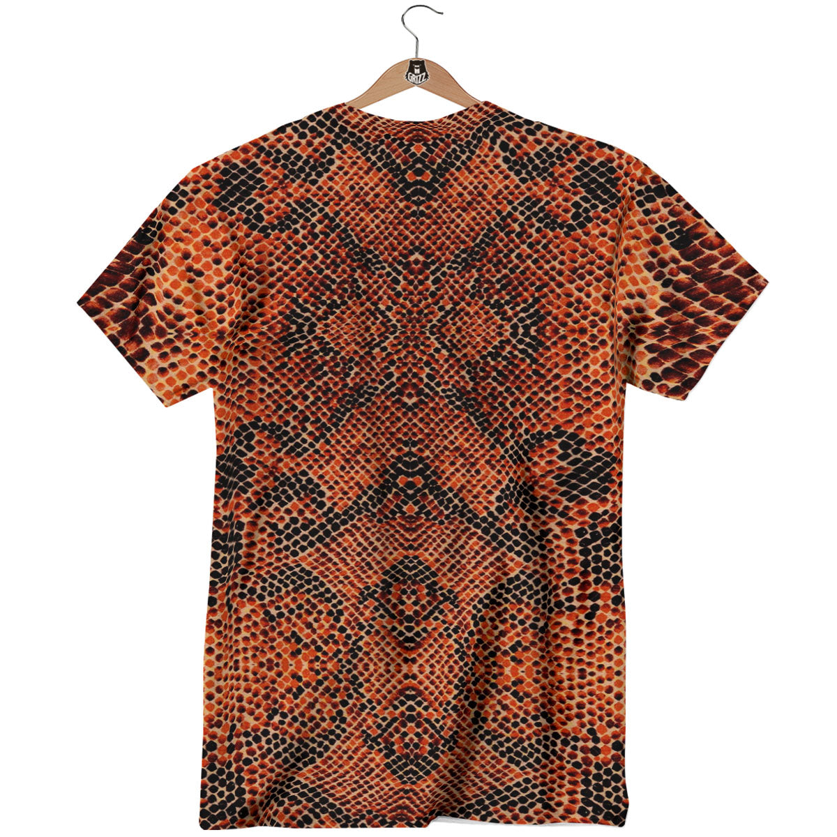 Snake Orange Print Pattern T-Shirt-grizzshop