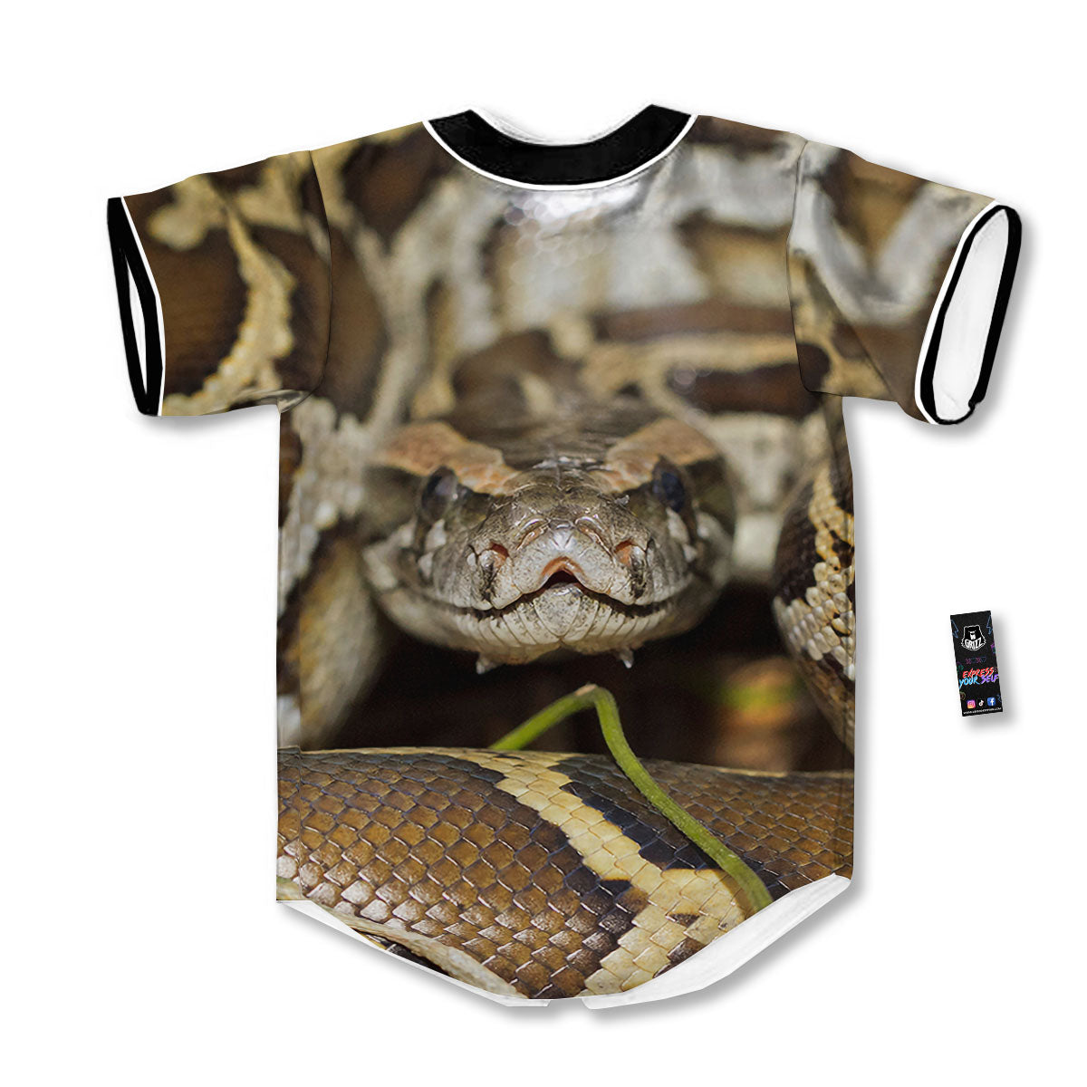 Snake Python Print Baseball Jersey-grizzshop
