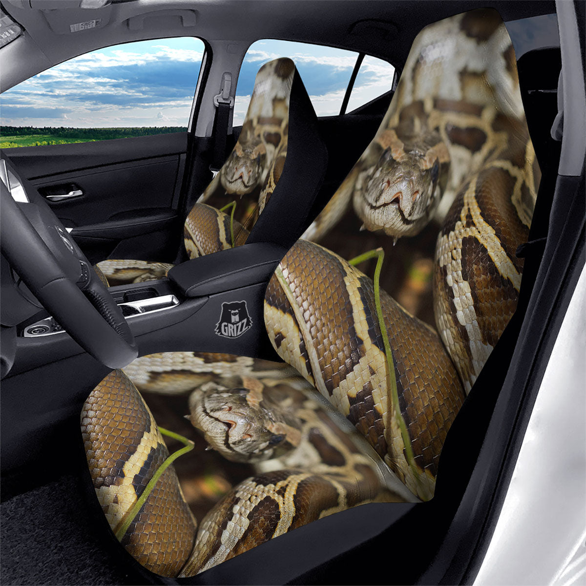 Snake Python Print Car Seat Covers-grizzshop