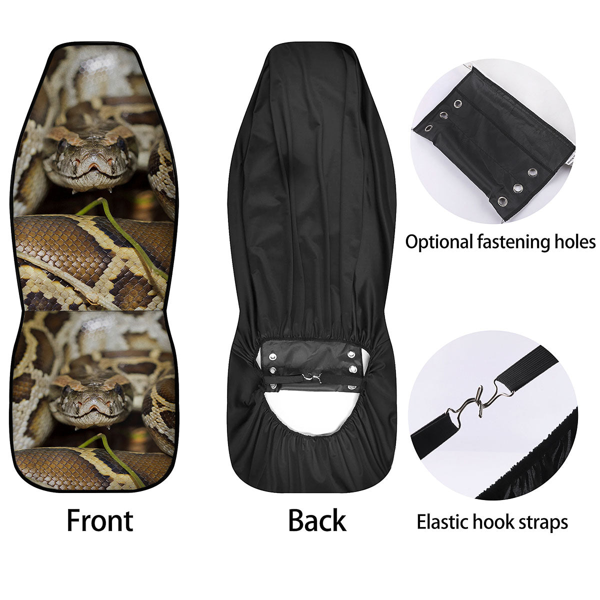 Snake Python Print Car Seat Covers-grizzshop