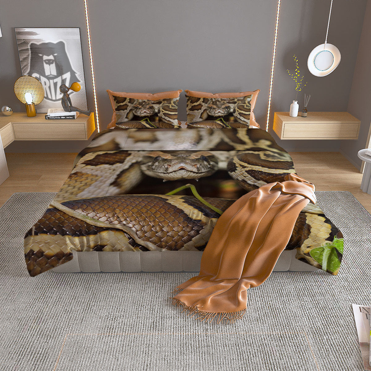 Spider Web White And Black Print Pattern Duvet Cover Bedding Set