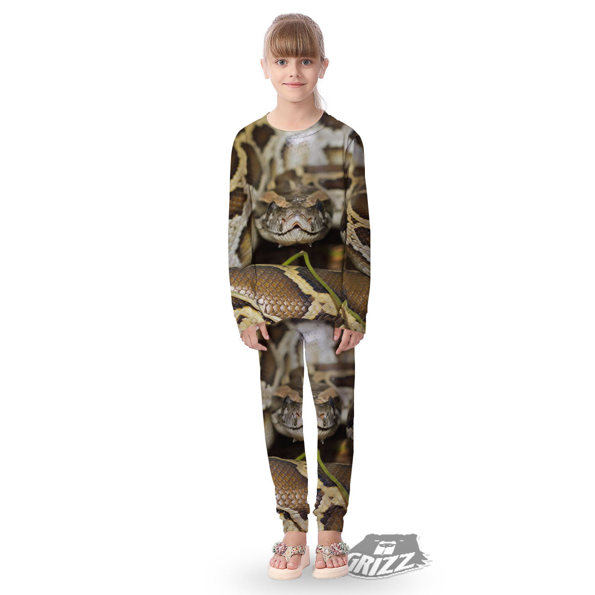 Snake Python Print Kid's Pajamas-grizzshop