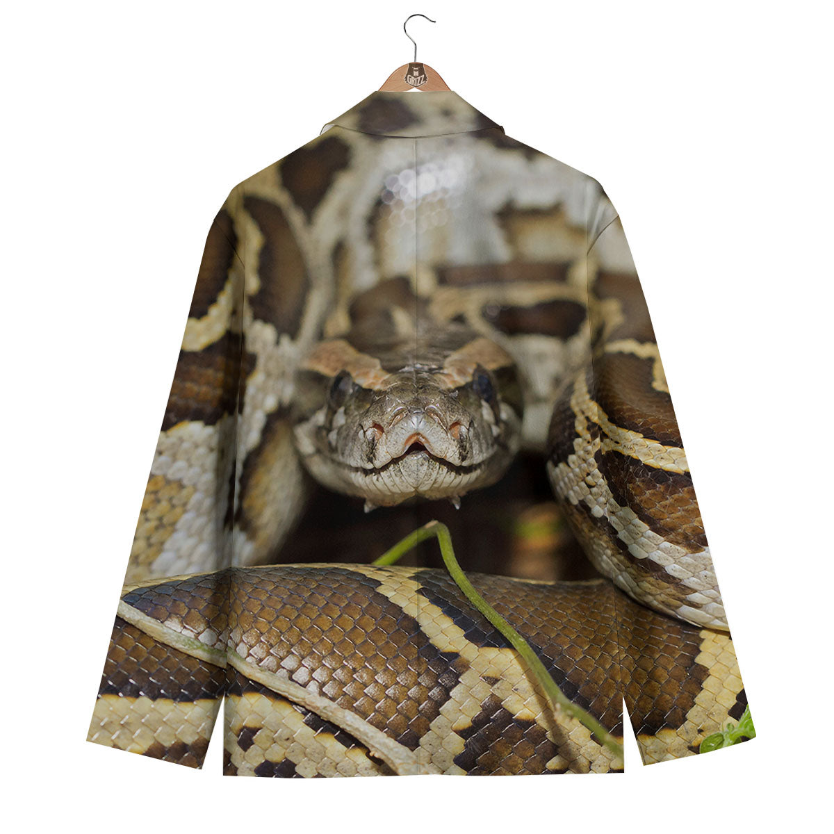 Snake Python Print Men's Blazer-grizzshop