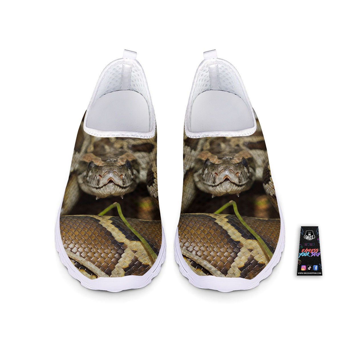 Snake Python Print Nurse Shoes-grizzshop
