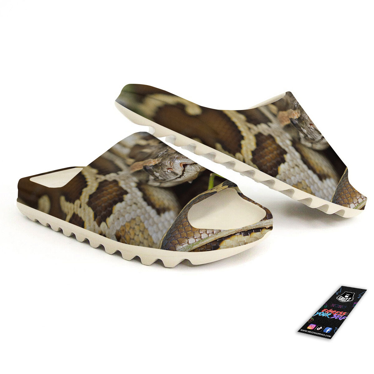 Snake Python Print Sandals-grizzshop
