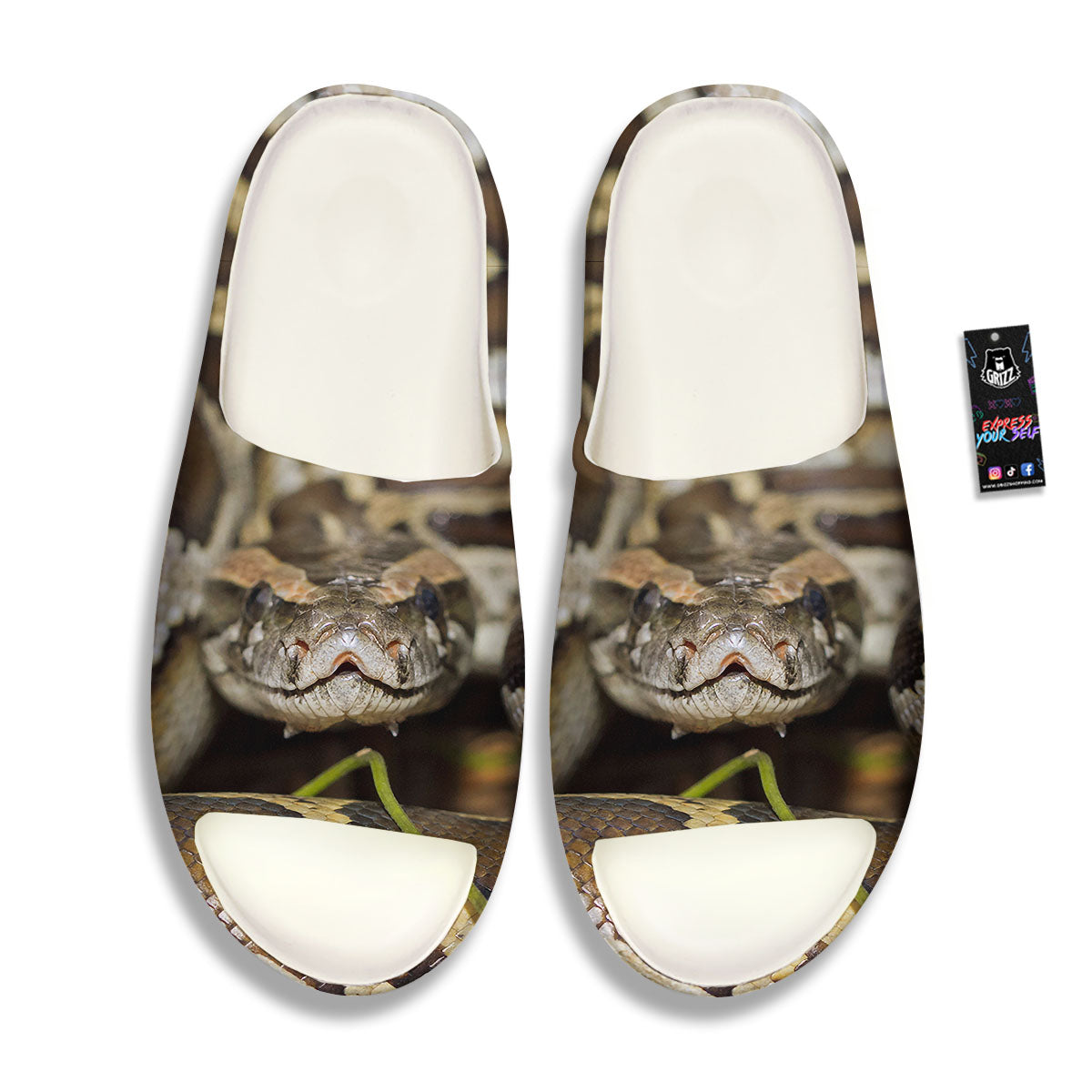 Snake Python Print Sandals-grizzshop