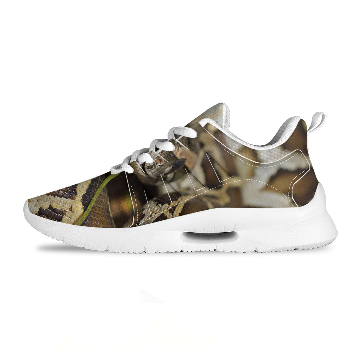 Snake Python Print Tennis Shoes-grizzshop