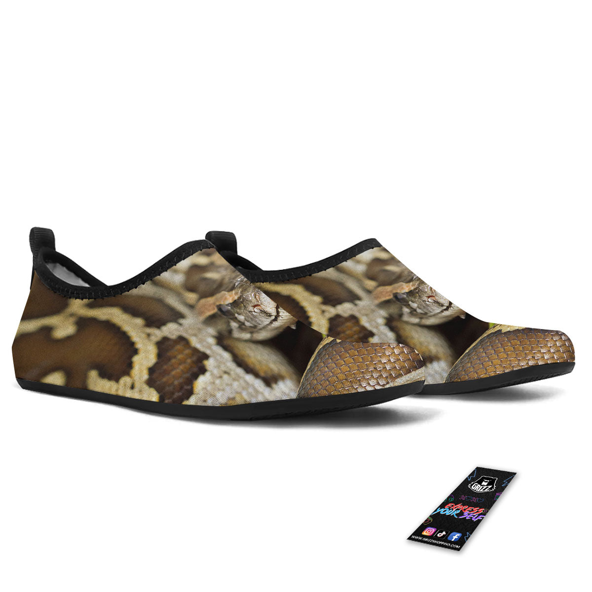 Snake Python Print Water Shoes-grizzshop