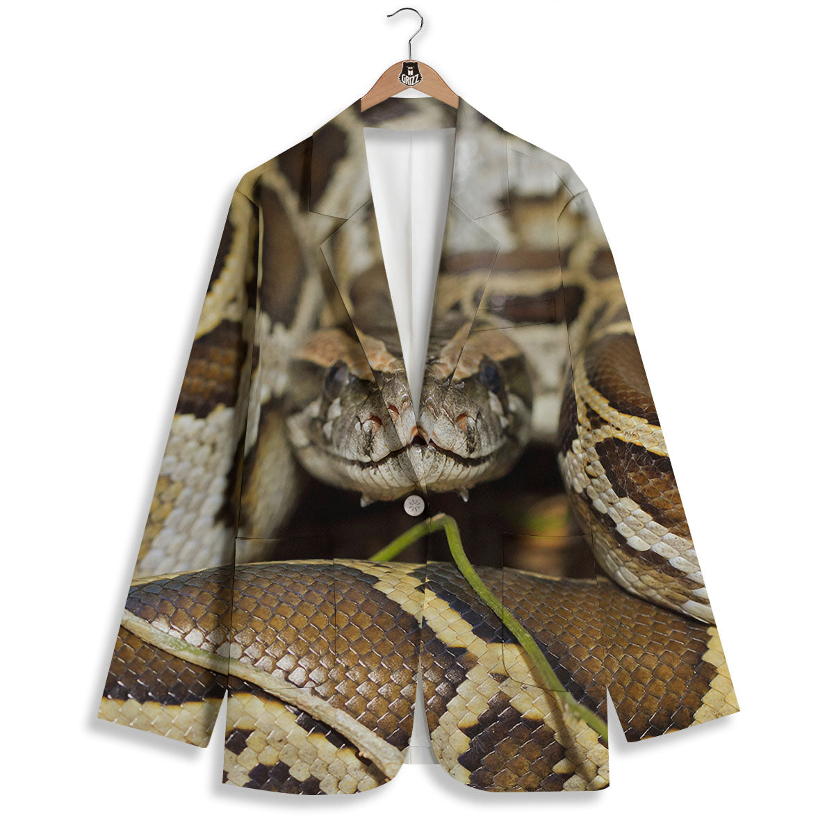 Snake Python Print Women's Blazer-grizzshop