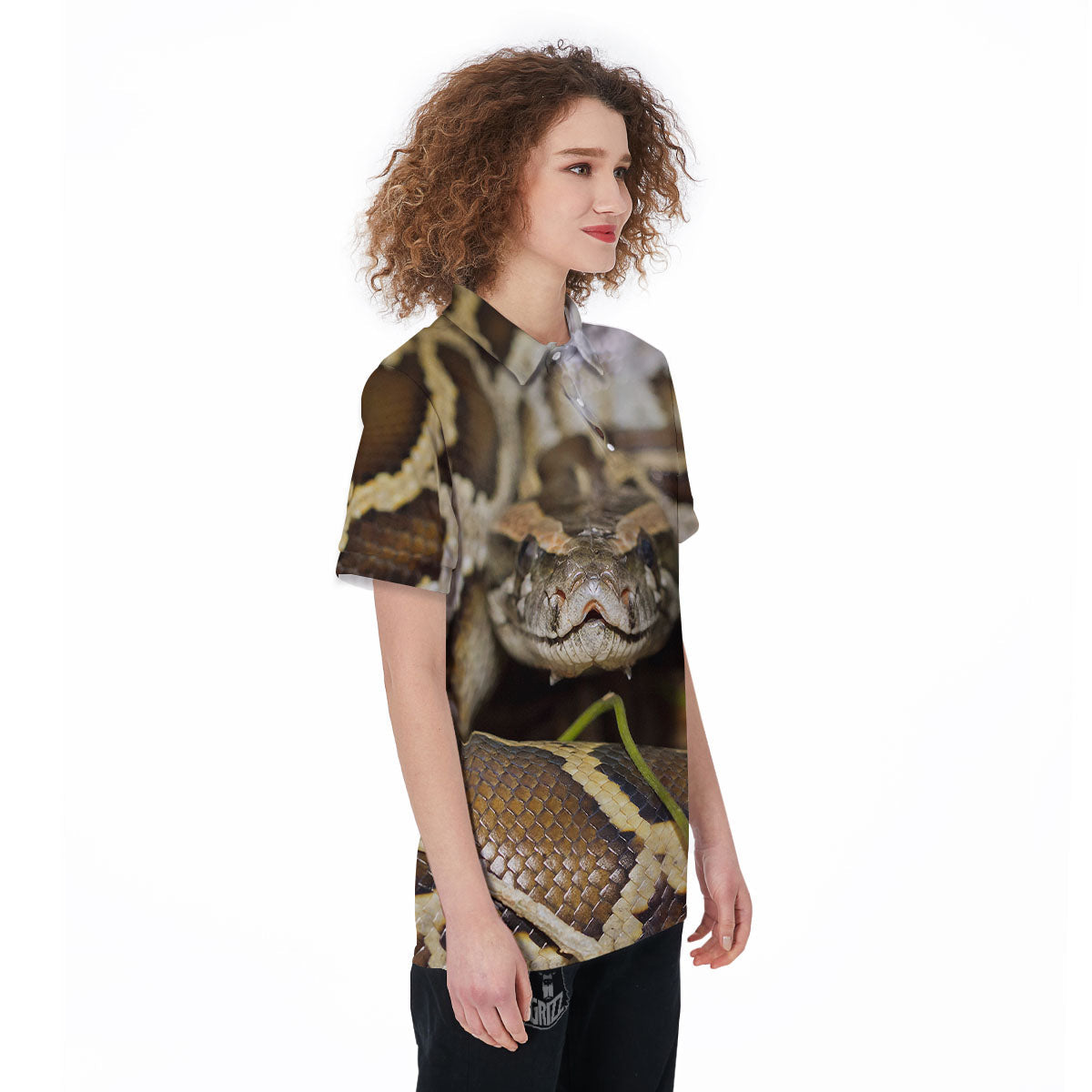 Snake Python Print Women's Golf Shirts-grizzshop