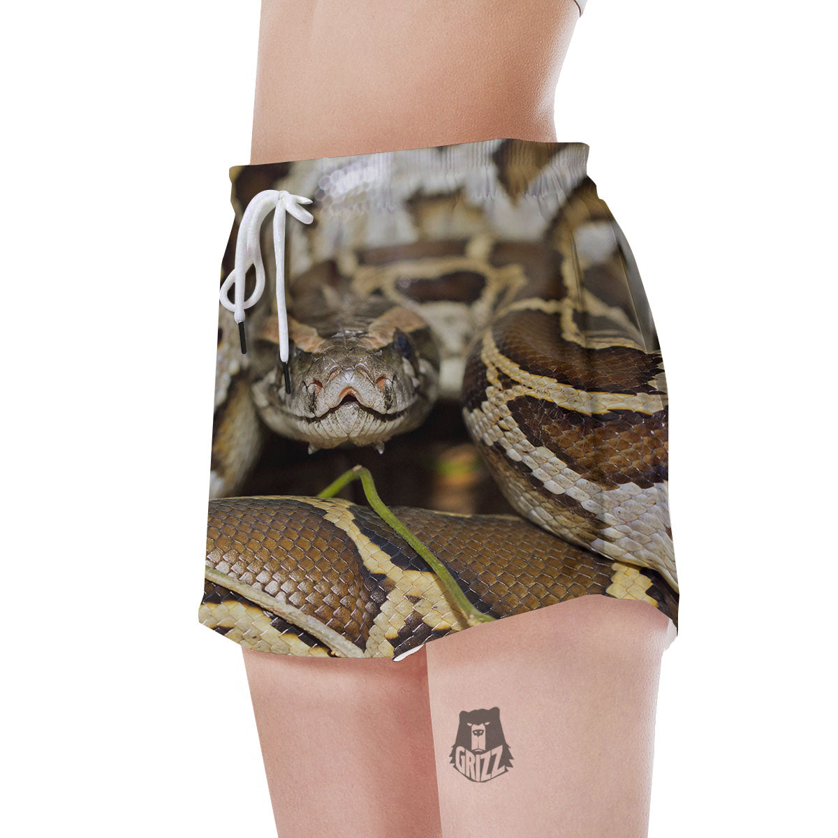 Snake Python Print Women's Shorts-grizzshop