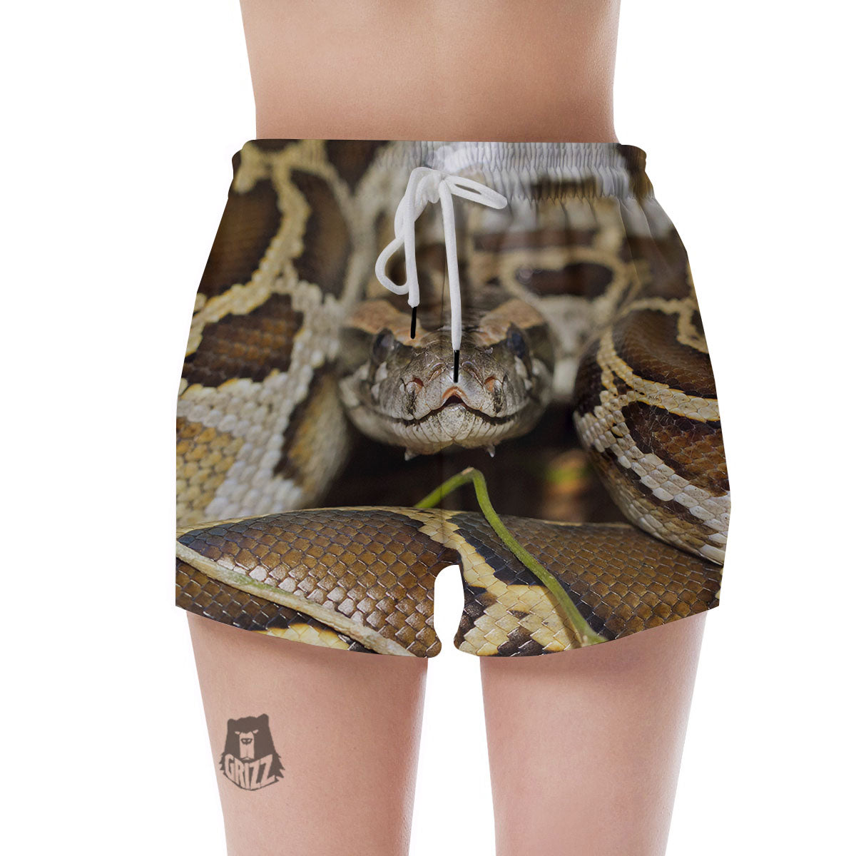 Snake Python Print Women's Shorts-grizzshop