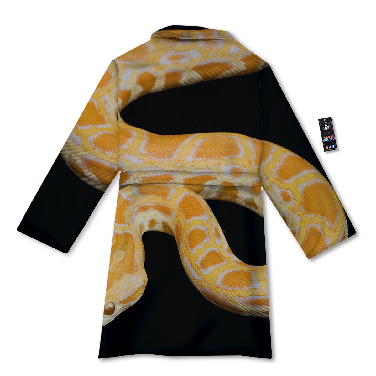 Snake Python Yellow Print Bathrobe-grizzshop