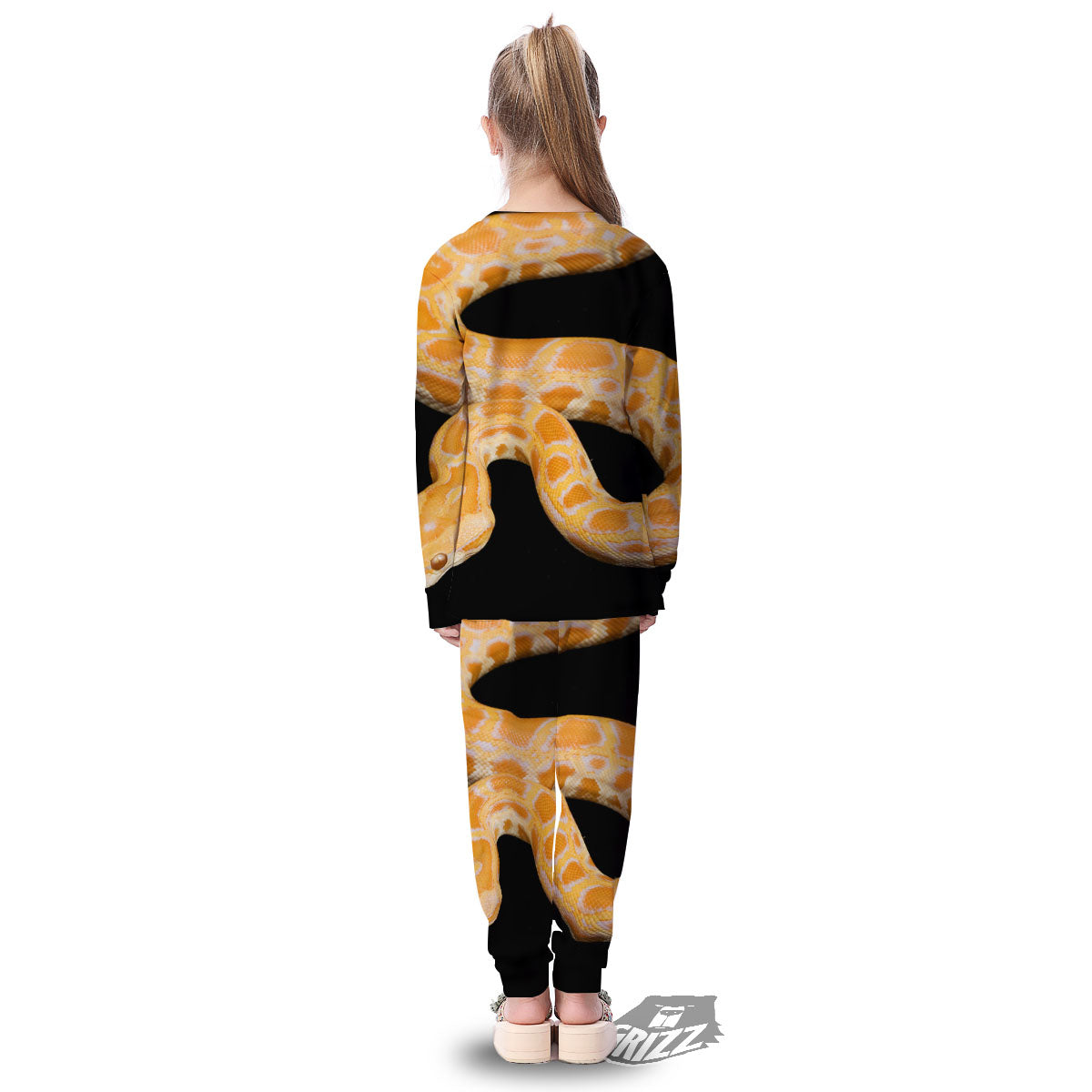 Snake Python Yellow Print Kid's Pajamas-grizzshop