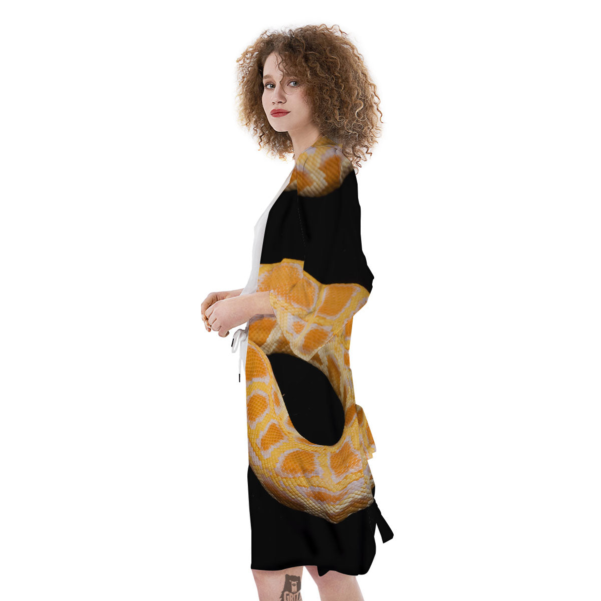 Snake Python Yellow Print Kimono-grizzshop