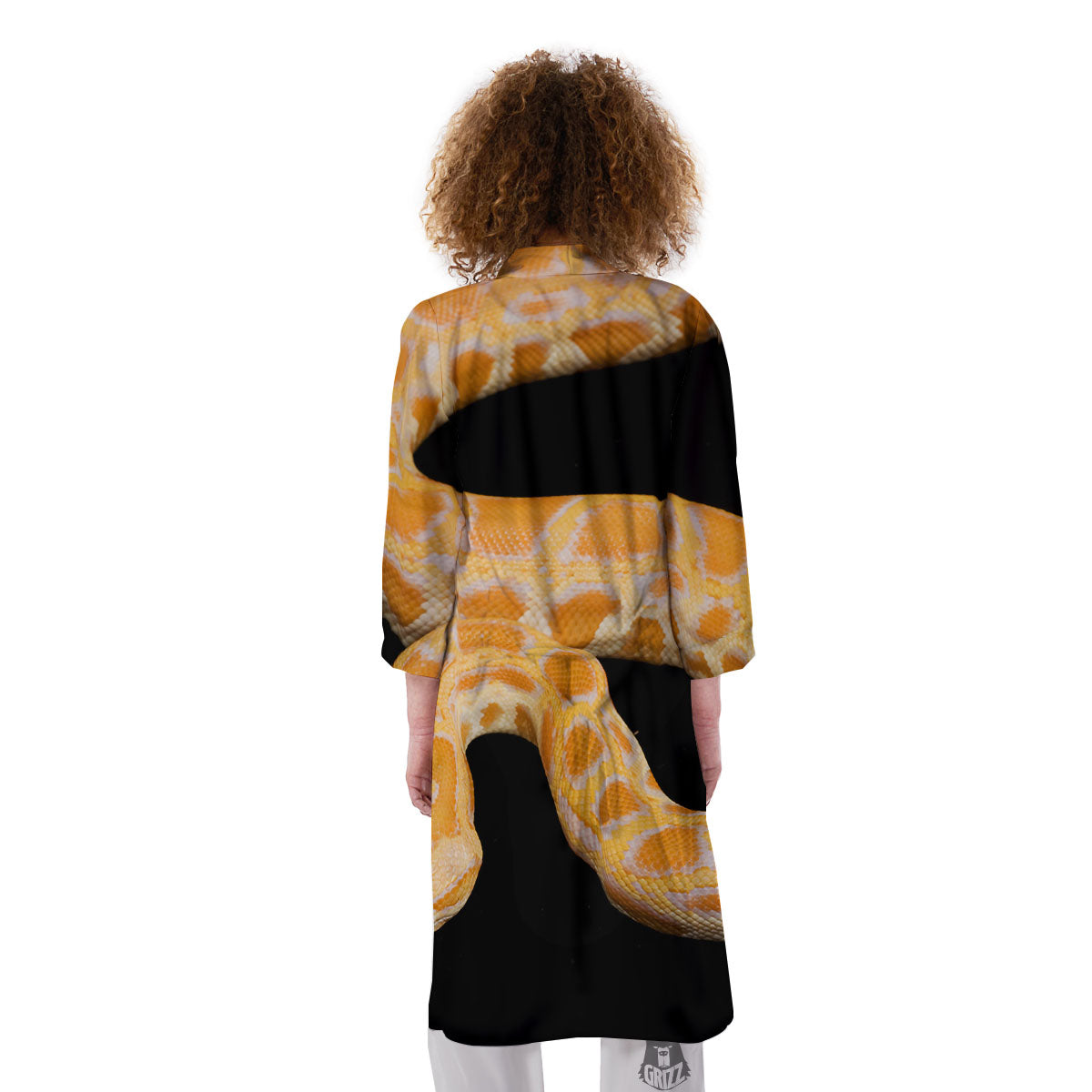 Snake Python Yellow Print Kimono-grizzshop