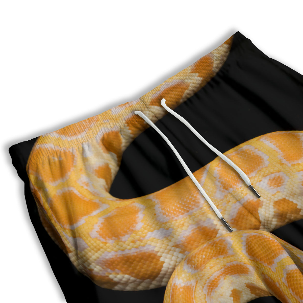 Snake Python Yellow Print Men's Athletic Shorts
