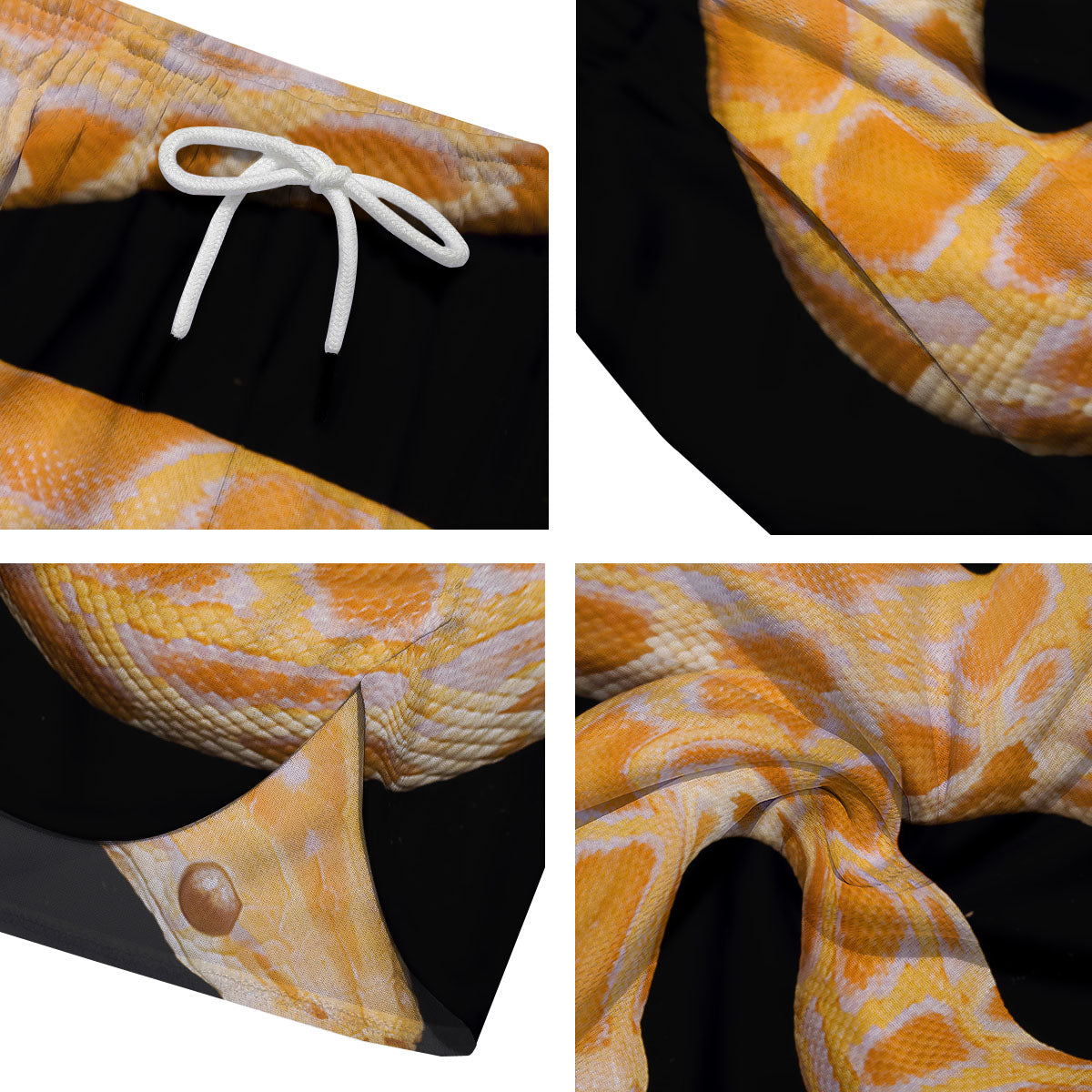 Snake Python Yellow Print Men's Running Shorts-grizzshop