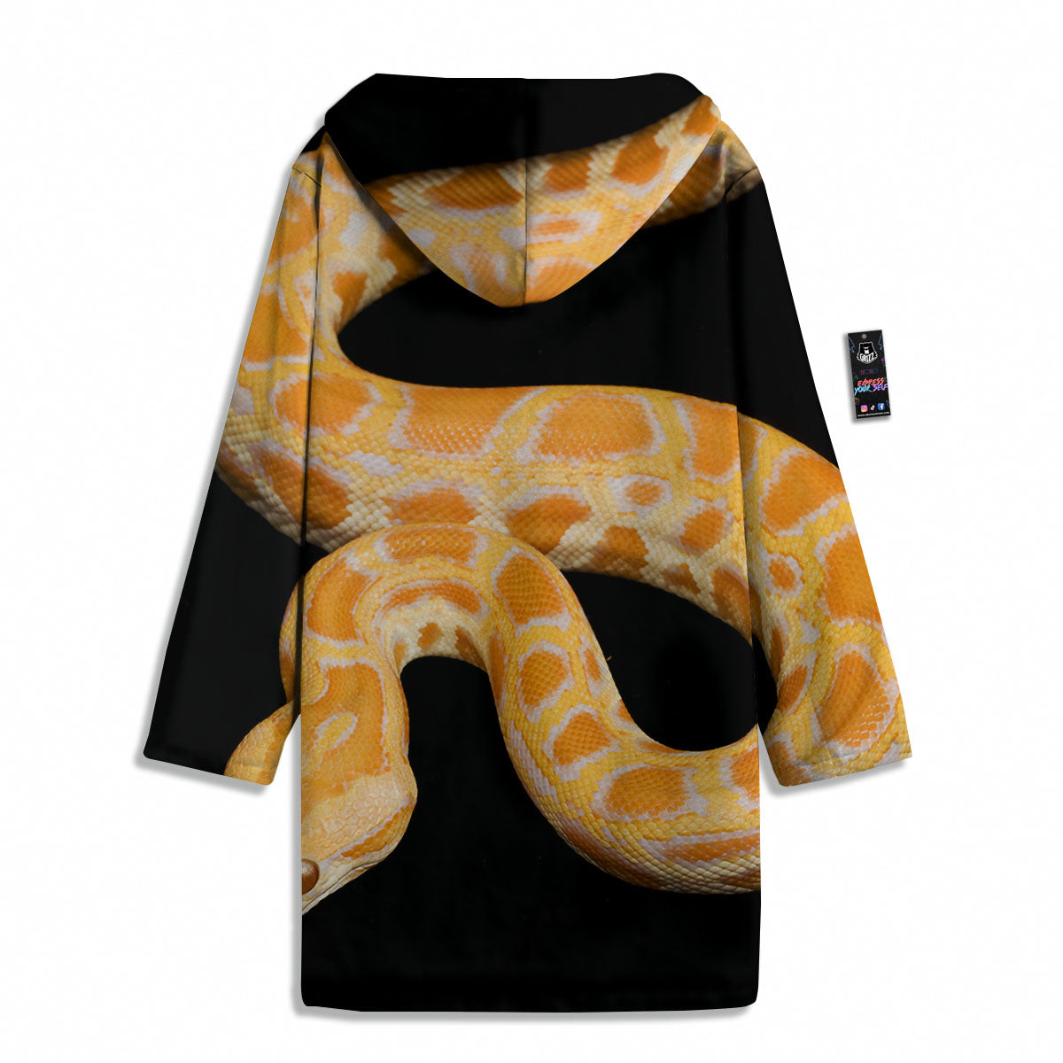 Snake Python Yellow Print Men's Windbreaker Jacket-grizzshop