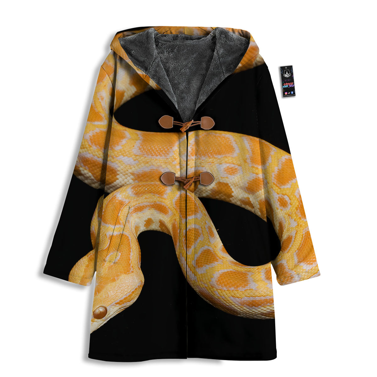 Snake Python Yellow Print Men's Windbreaker Jacket-grizzshop