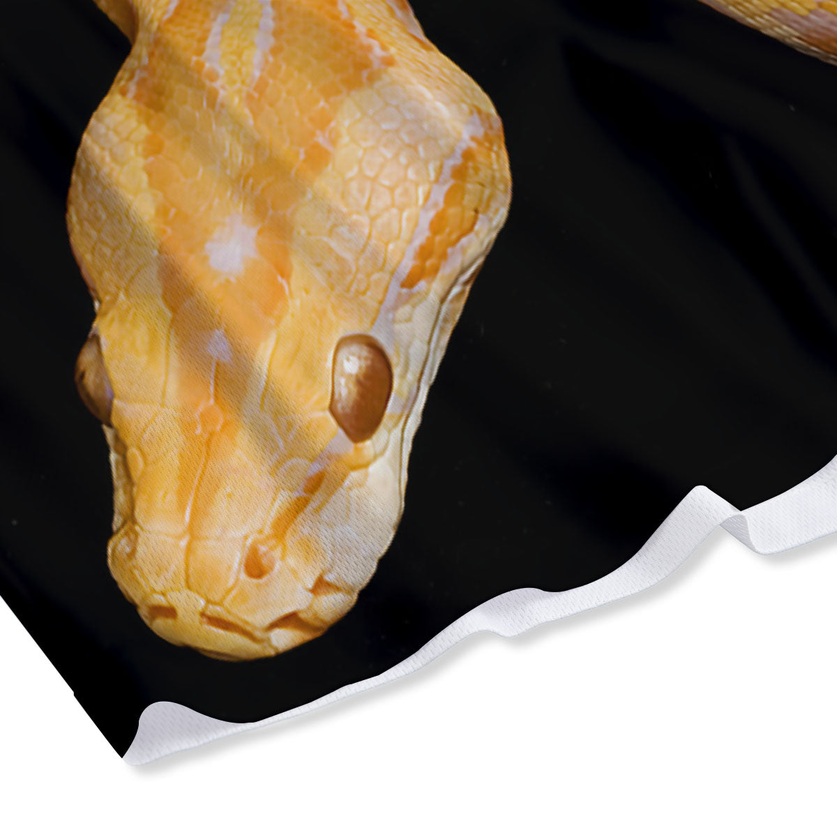 Snake Python Yellow Print Mesh Shorts