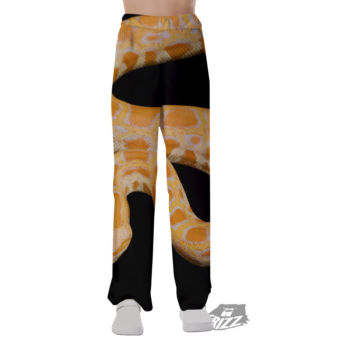 Snake Python Yellow Print Pajama Pants-grizzshop