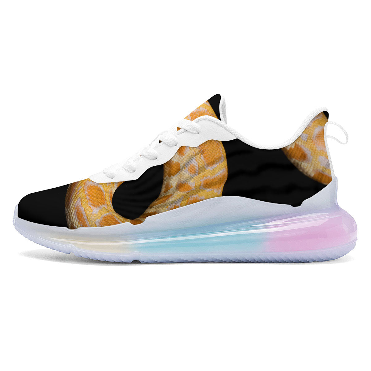 Snake Python Yellow Print Running Sneakers-grizzshop