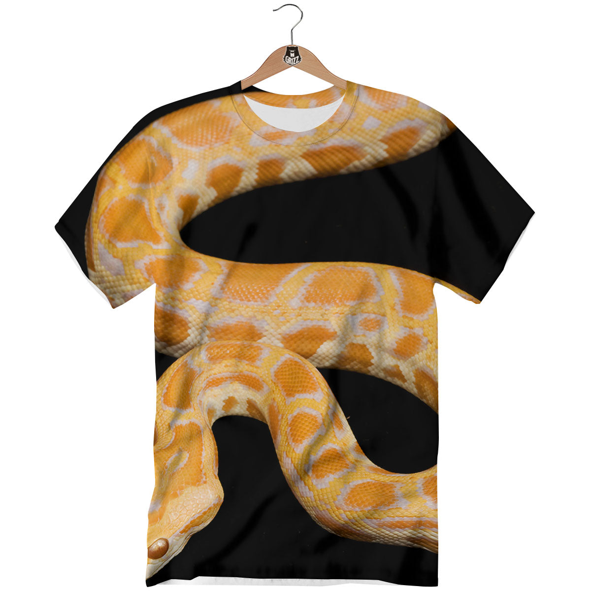 Snake Python Yellow Print T-Shirt-grizzshop