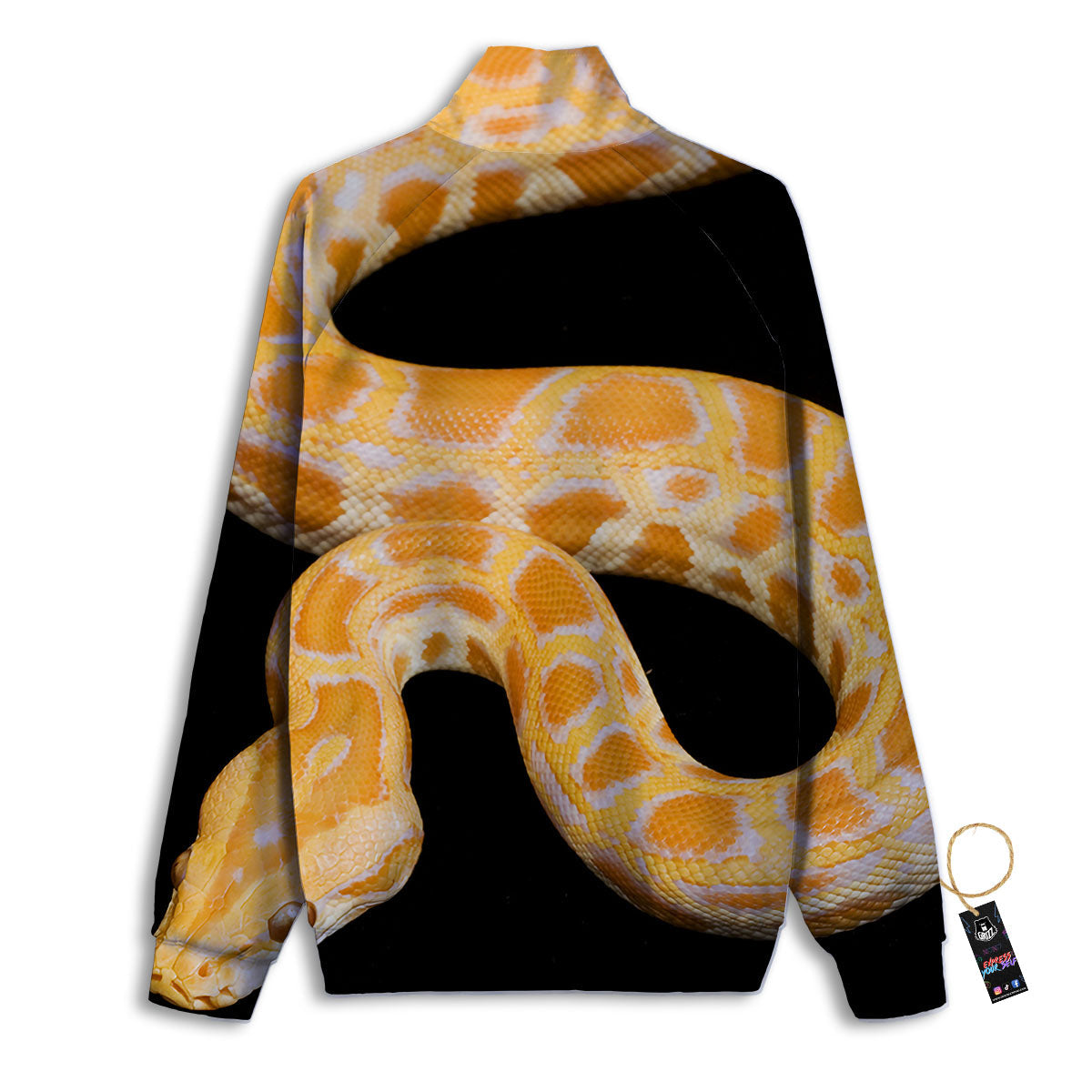 Snake Python Yellow Print Track Jacket-grizzshop