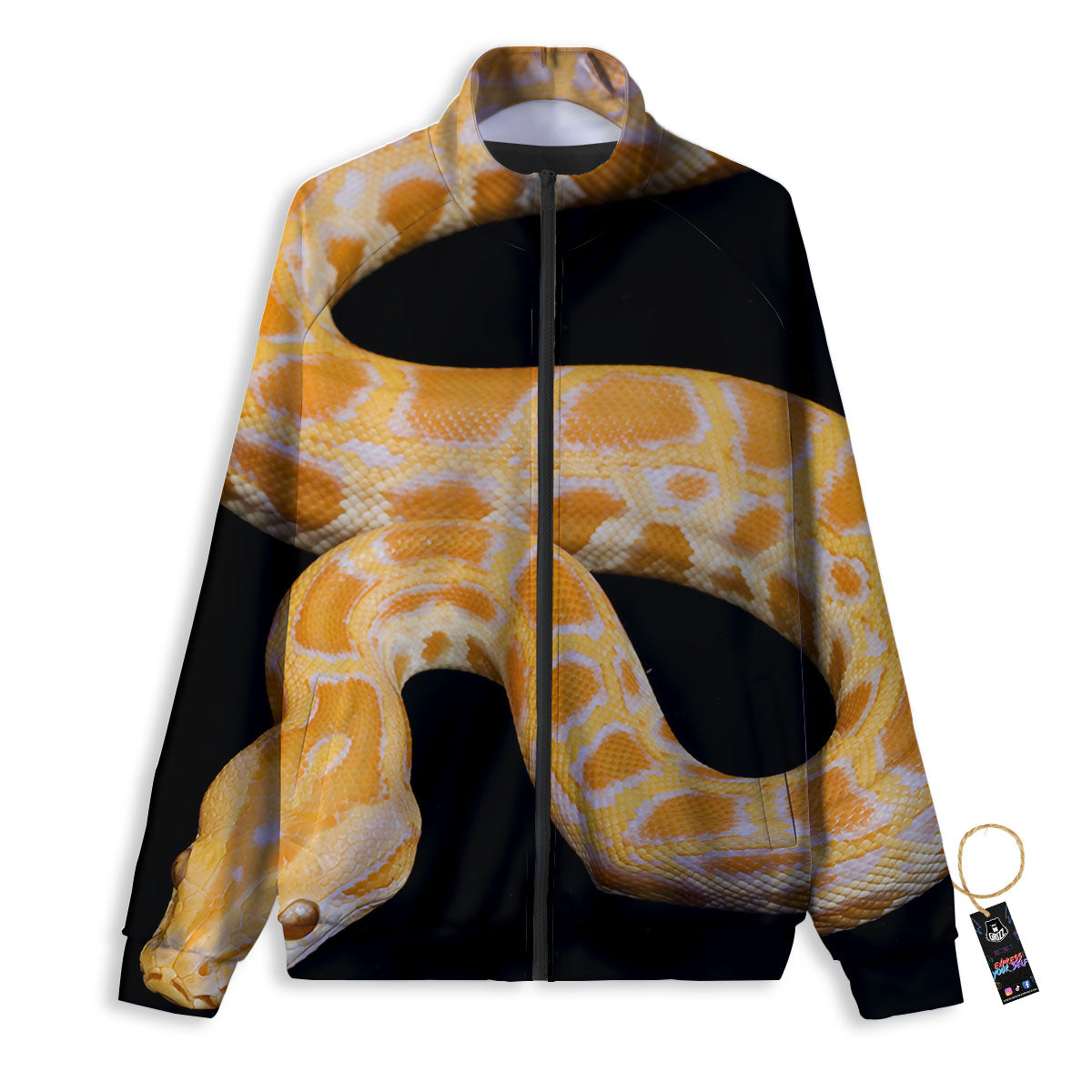 Snake Python Yellow Print Track Jacket-grizzshop