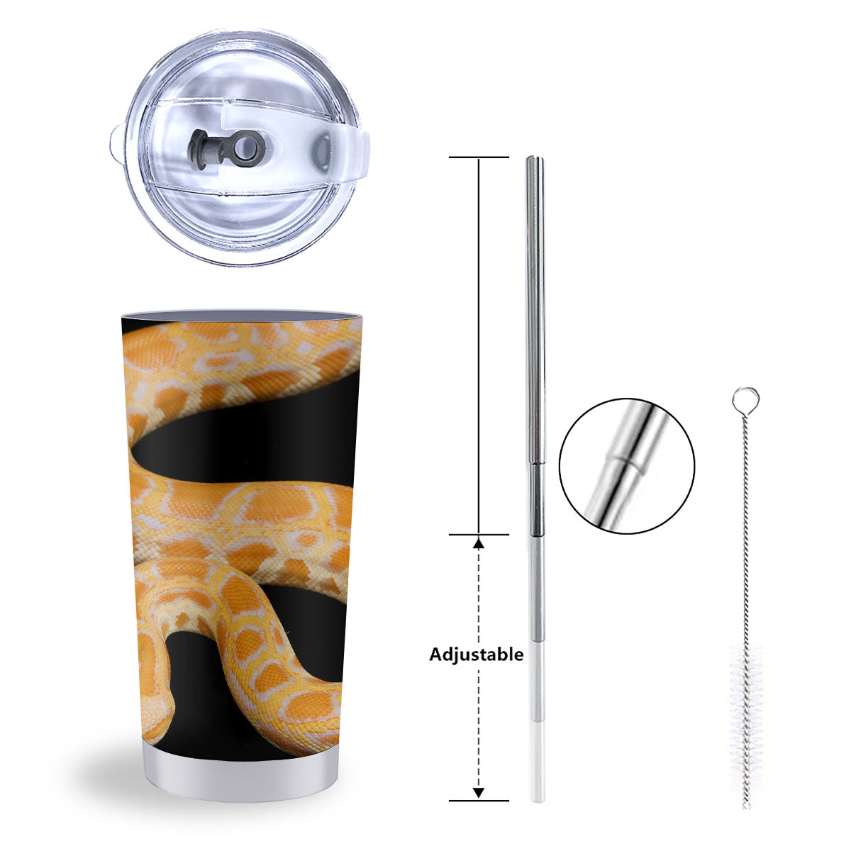Snake Python Yellow Print Tumbler-grizzshop
