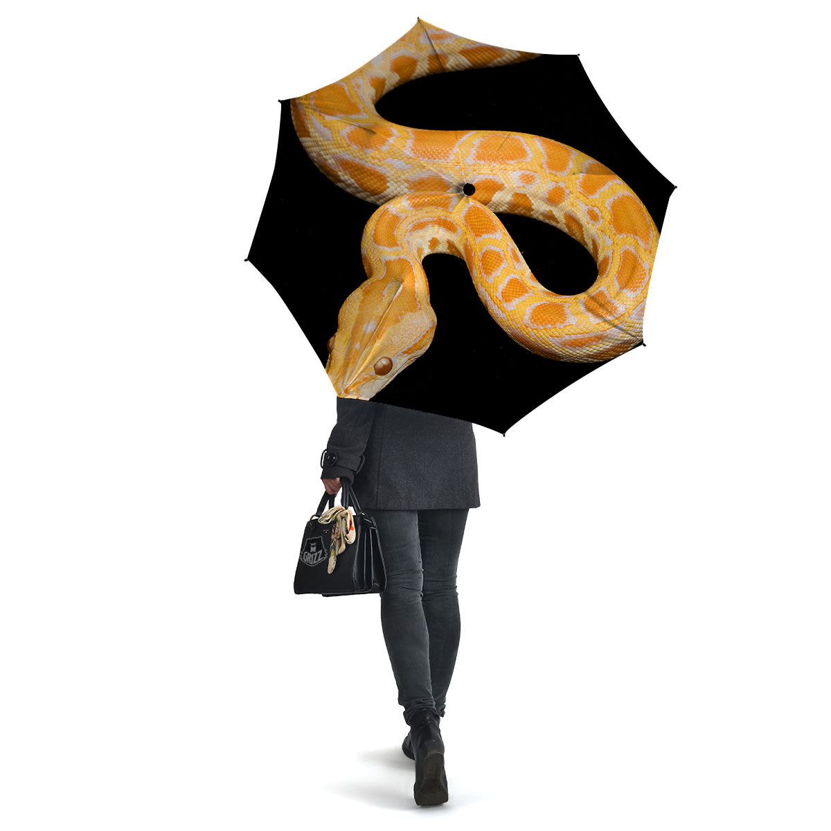 Snake Python Yellow Print Umbrella-grizzshop